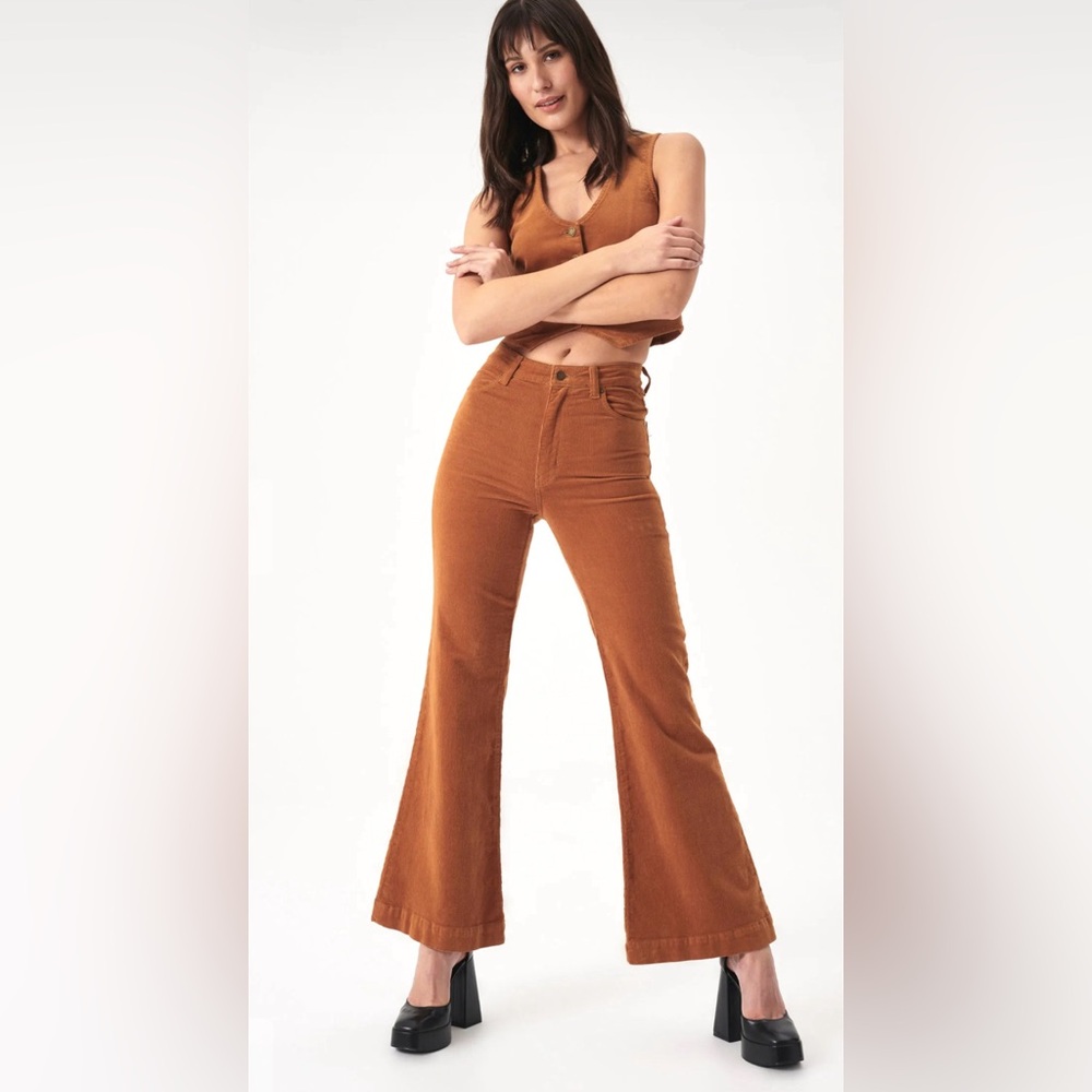NWT ROLLA’S High Rise East Coast Flare Tan Cord Jeans